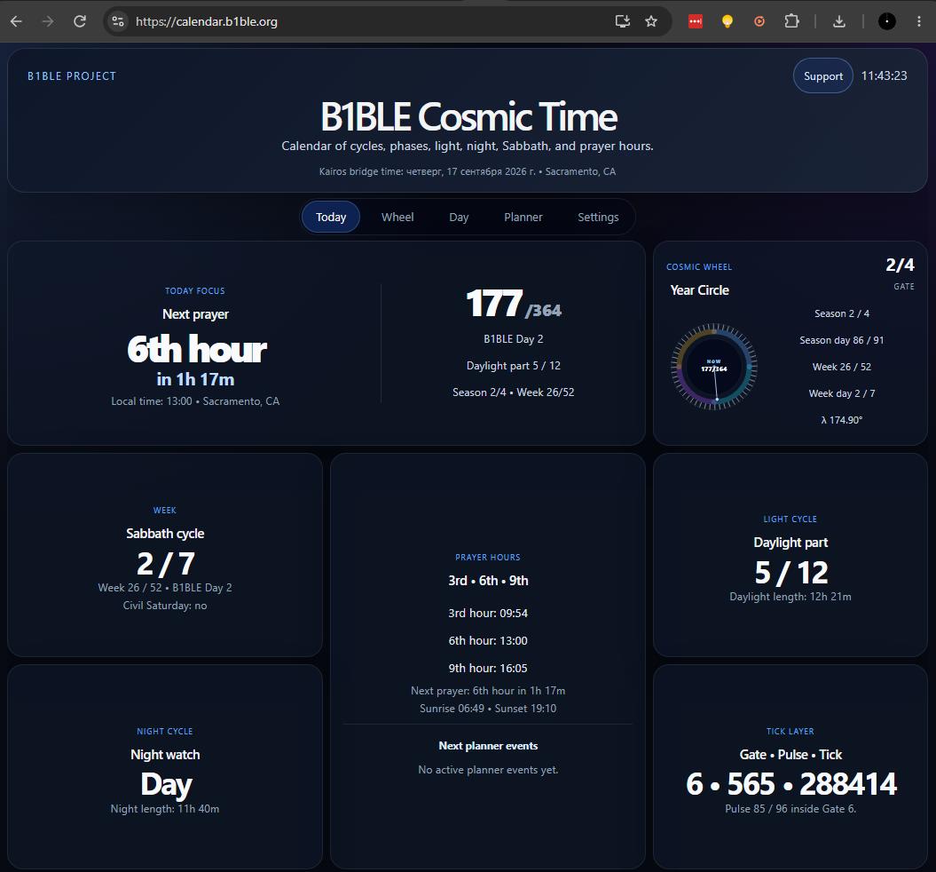 B1BLE Cosmic Time live application